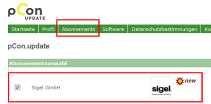 pCon Abonnement SIGEL pCon Abonnement SIGEL