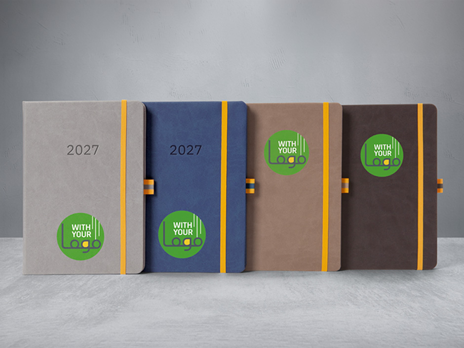 Diese Sigel Notizbücher und Kalender können mit Logo bedruckt werden