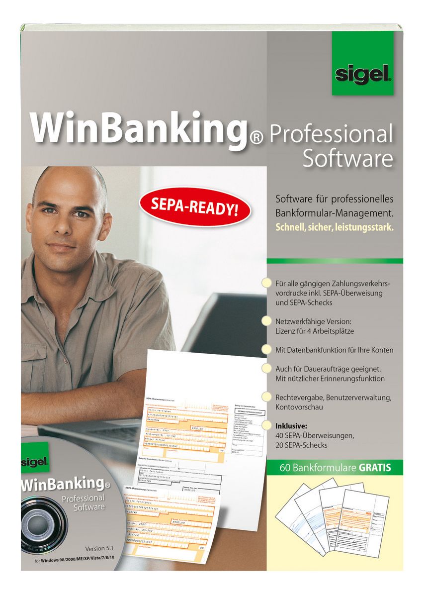 Software für Bankformular-Management - auch für SEPA Überweisungen bits&paper BP0014 WinBankformular 5.1 Software SEPA Verrechnungsschecks und weiter SEPA Bankformulare 