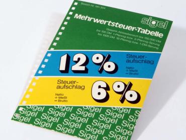 Mehrwertsteuertabelle von SIGEL