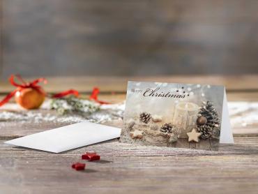 Weihnachtskarte mit winterlichem Motiv