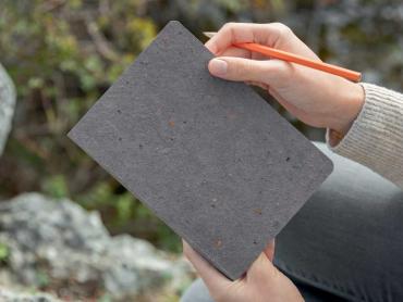 Nachhaltiges Notizbuch Re-Up in dunkelgrau