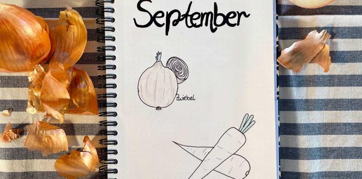Jolie Notizbuch als Gemüsetagebuch am Beispiel September