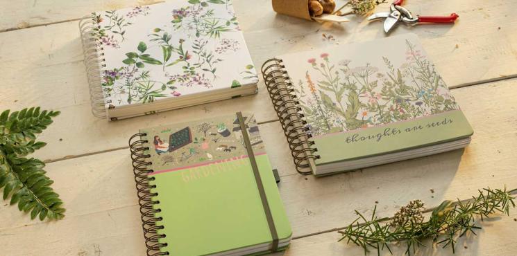 Jolie Inspire Spiral-Notizbücher mit Garten-Motiven