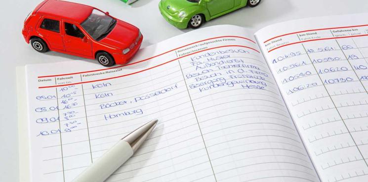 Fahrtenbuch von SIGEL mit eingetragenen Fahrten