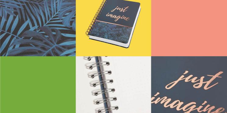 Jolie Spiral-Notizbuch Mystic Jungle in blau mit Design-Details