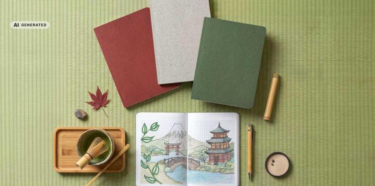 Re-Up Notizbuchs aus Teefasern in der Japan-Edition