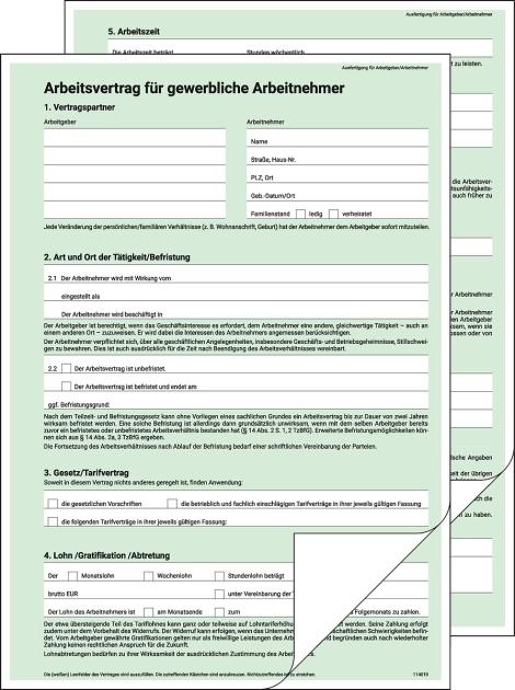 Arbeitsvertrag Gewerblich Sigel