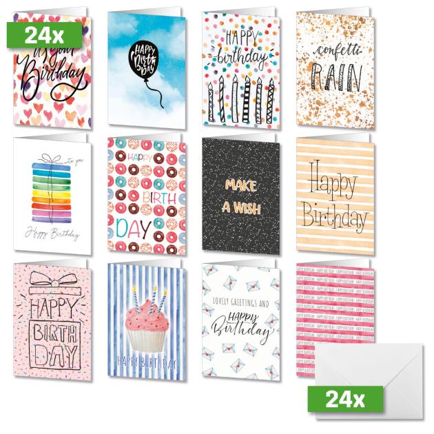 GeburtstagsFaltkartenSet (inkl. Umschläge) SIGEL
