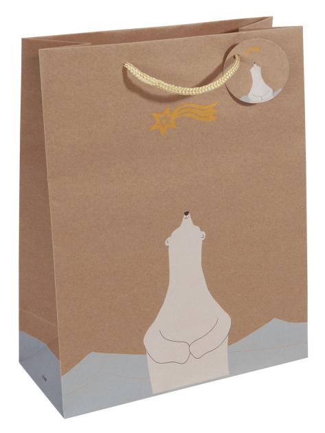Sac Cadeau SIGEL Grand, Brun, Carton Brun, Matière Plastique, 26 X