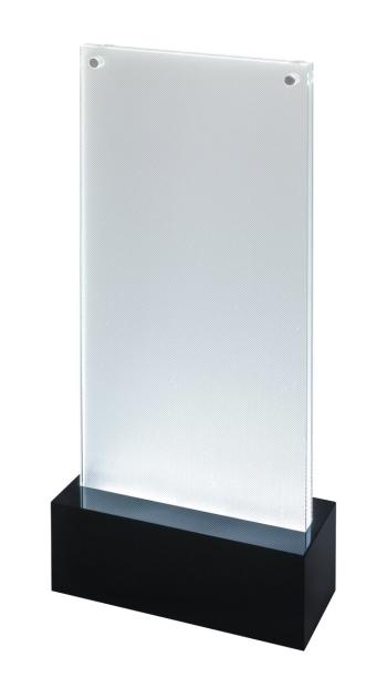 LED table-top display frame Luminous, crystal clear/black, 11,60 x 25 ...