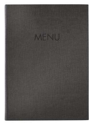 Protège menu format Demi A4 transparent avec bordure NOIR 6 pages visibles