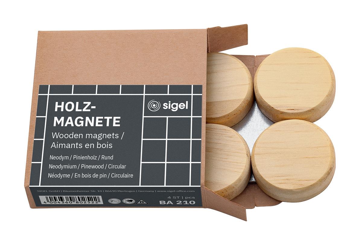 Holz-Magnete rund