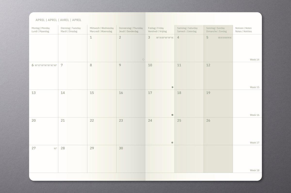 Monthly planner notebook Conceptum 2026, approx. A6, softcover