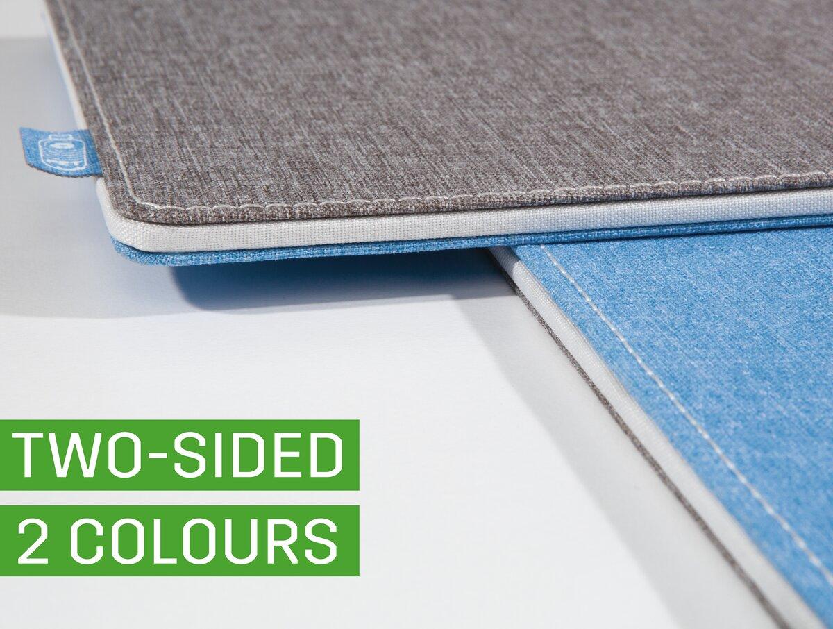 Grauer und blauer Stoffbezug, doppelseitig