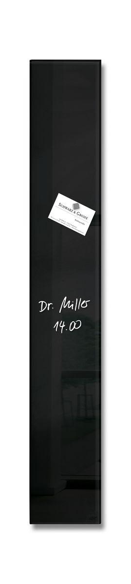 black Artverum 12 x 78 cm SIGEL GL100 Magnetic Glass Board / Magnetic Pinboard