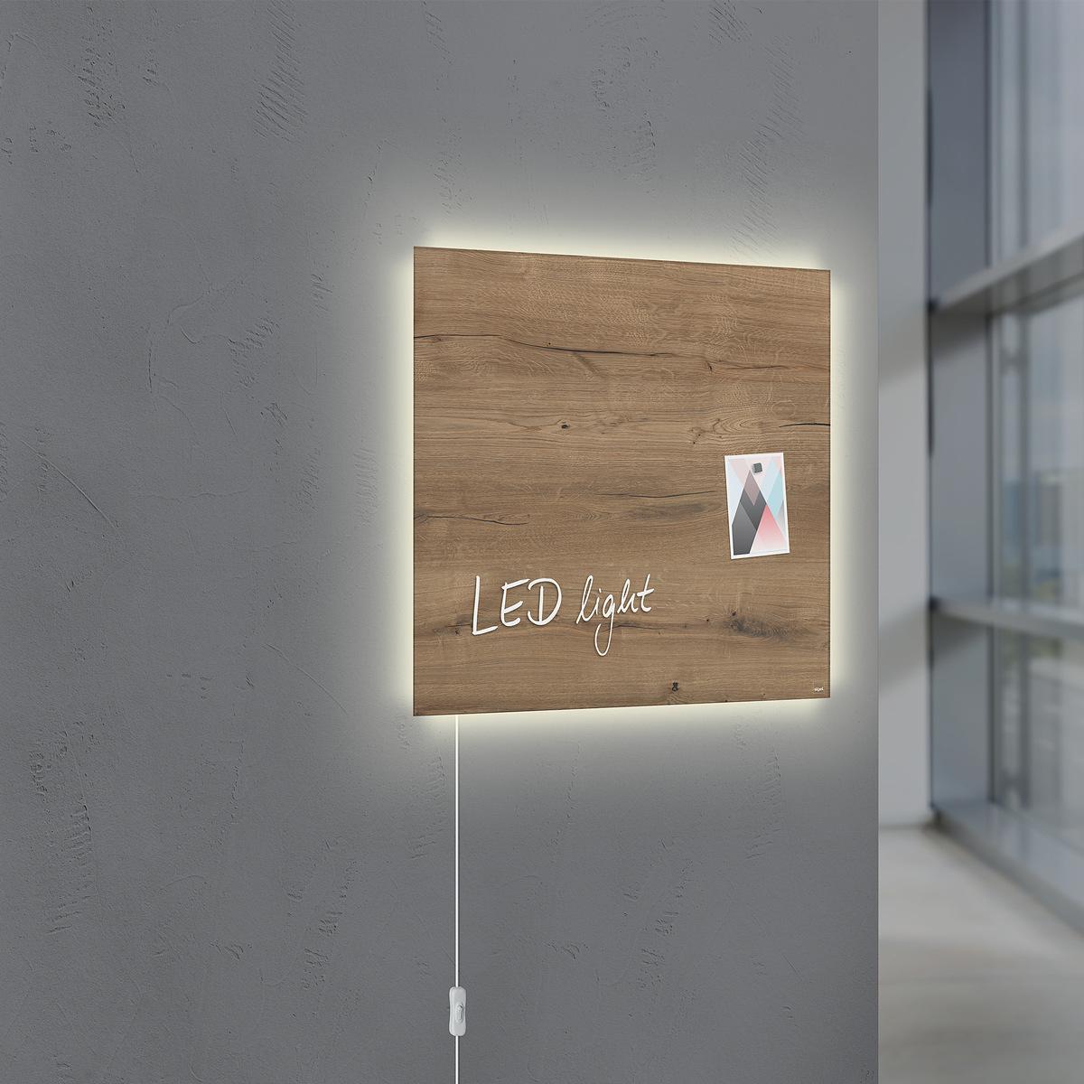 GL405-Glasmagnetboard-artverum-LED-Natural-Wood-ambiente-01-A1