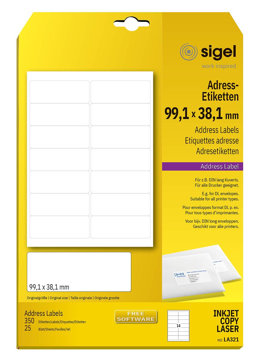 Adressetiketten Sigel La 320, Weiß – IXXLIQ