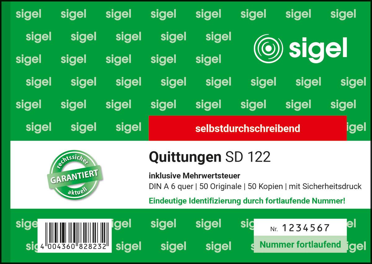 sigel Formularbuch Quittung mit fortlaufende Nummerierung
