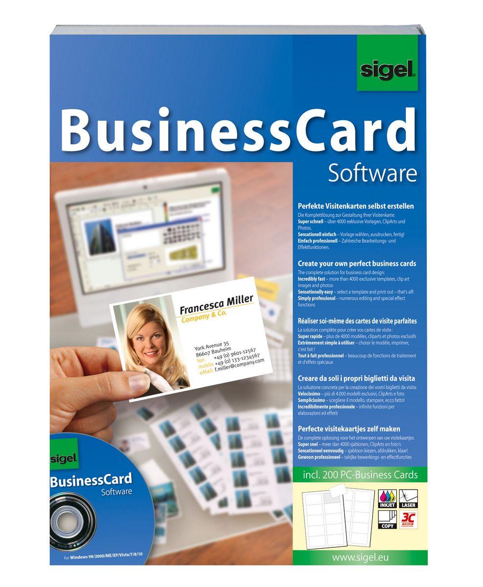 SIGEL SW670 Business Card Software incl 200 Business Cards