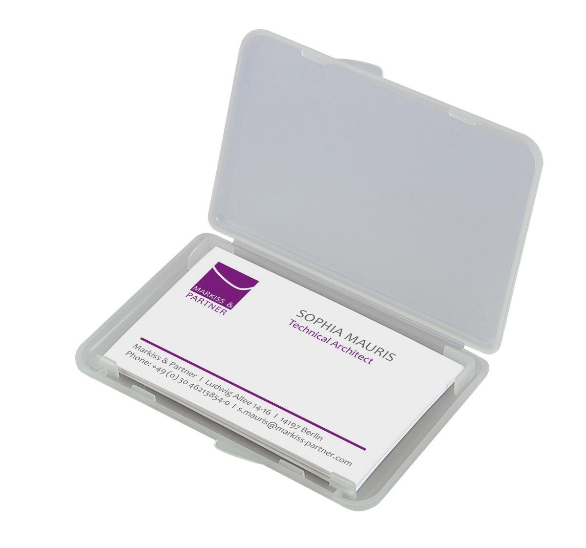 SIGEL VZ120 Business Card Case "Snap", Silver, Stainless