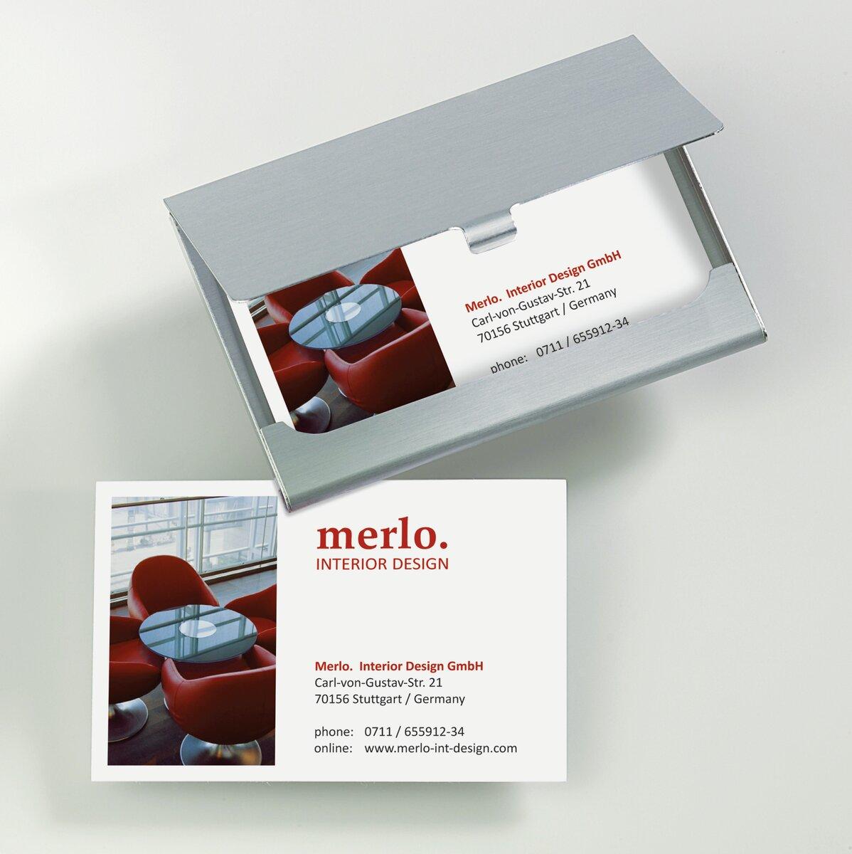 Business card case, max. 15 business cards, silver, 1 piece | SIGEL