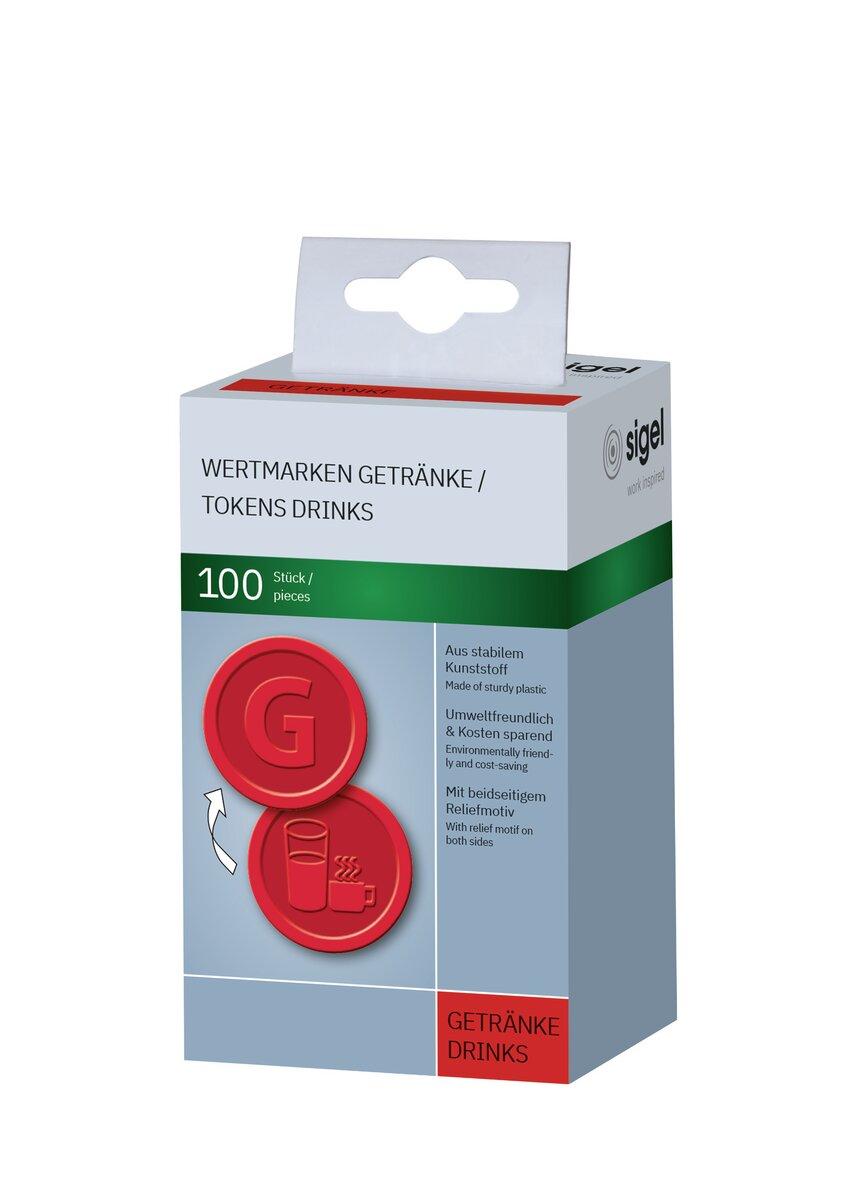 Rote Getränkemarken-Verpackung; 100 Stück