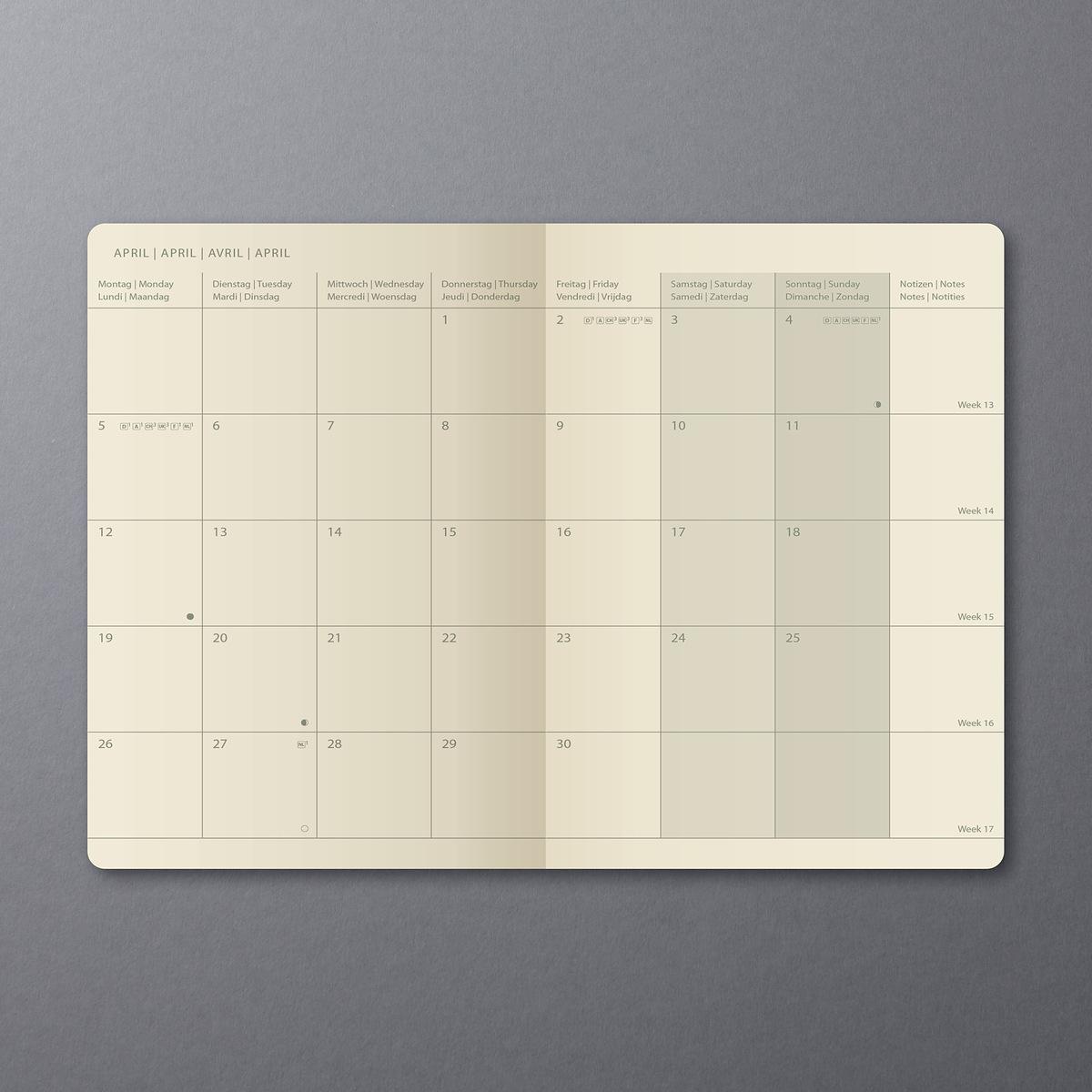 Monats Kalenderheft Conceptum 2021 D Gb F Nl Sigel kalender 2021 heft