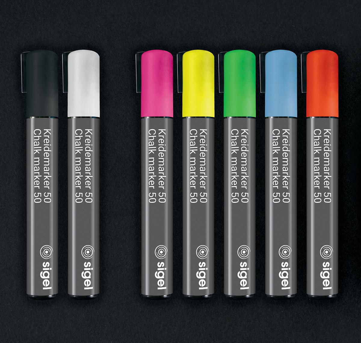 white... chisel tip 1-5 mm SIGEL GL176 Chalk Markers 20 round tip 1-2 mm 50 