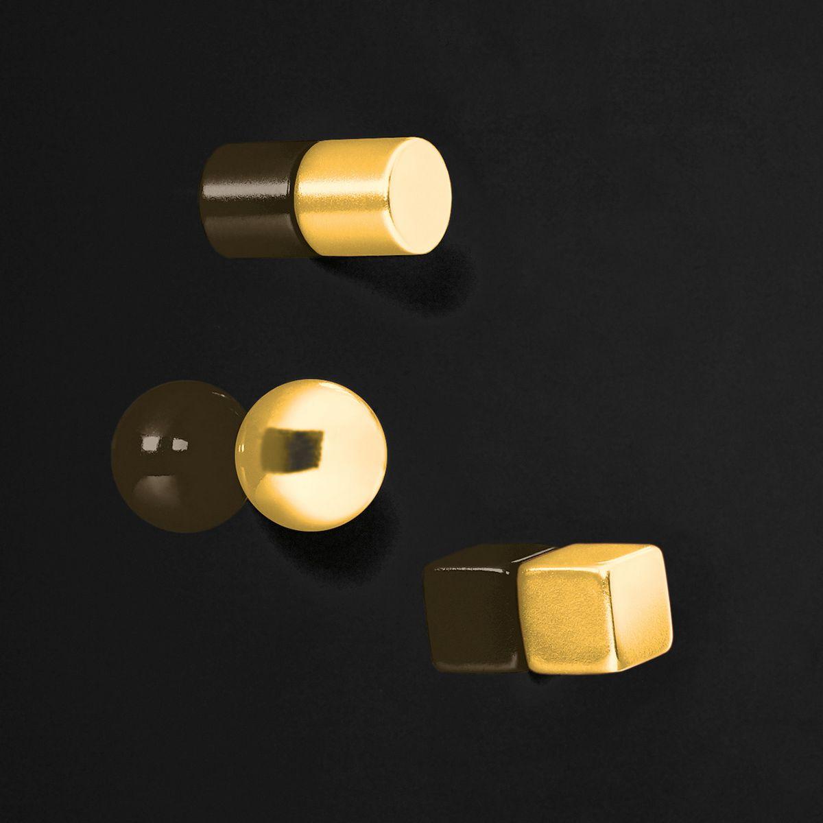 Magnete-SuperDym-Gruppe-C5-gold-schwarz-klein