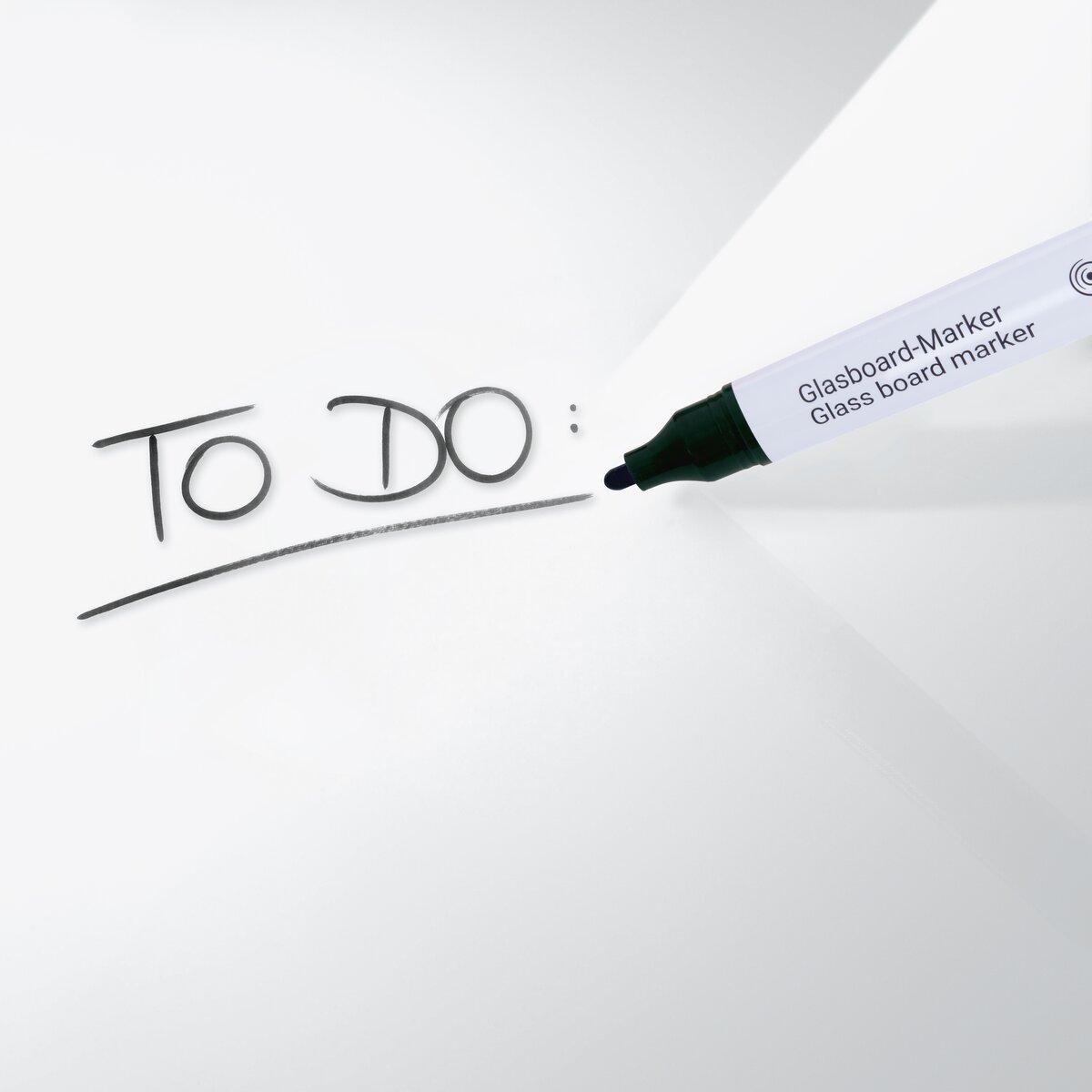 Glass board marker writes 'To Do' on white surface