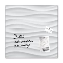 GL256-W-Glasmagnetboard-artverum-Design White-Wave