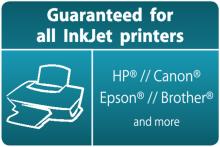 Compatible with all inkjet printers, including HP, Canon, Epson, Brother