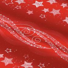 Rote Fläche mit weißen Sternen und Spiralen