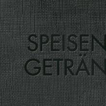 Schwarze strukturiert Textur mit der Aufschrift SPEISEN GETRÄNKE
