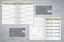 Monats- und Jahresübersichtskalender für 2026, zweisprachig