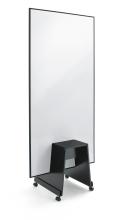 White board on black rolling frame