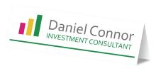 Diagramm mit drei Balken, Text: Daniel Connor, Investment Consultant
