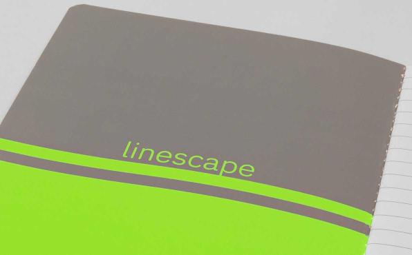 Linescape Notizheft der Serie Neo in grau-gelb