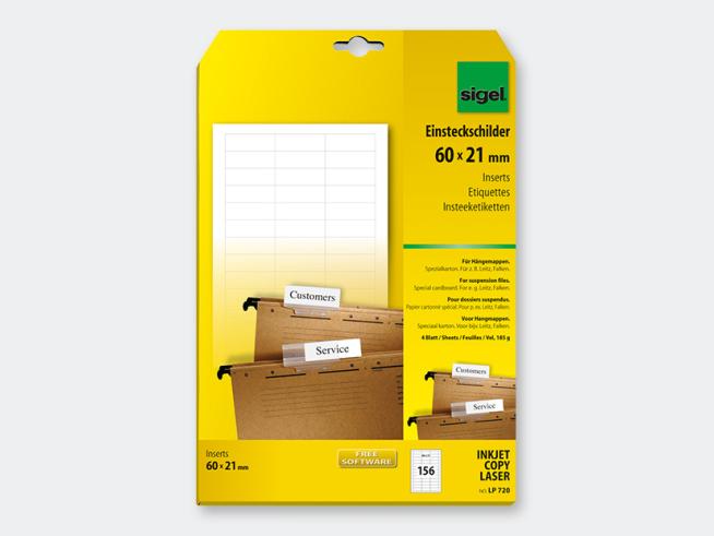 Einsteckschilder Hängemappe 60x21 - LP720