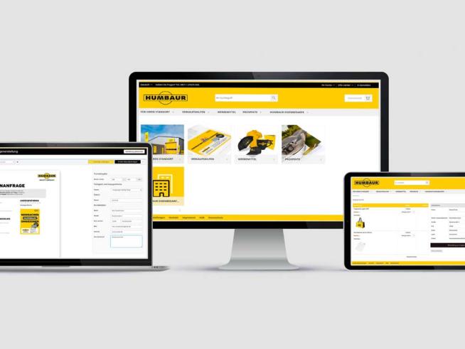 Computer-Bildschirm, Laptop und Tablet mit Smartpro Closed-Shop von Humbaur