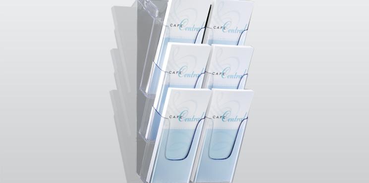 Brochure holders for walls, counters and tables