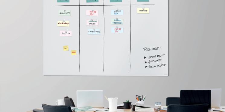 Teamarbeit und sozialer Austausch mit Artverum Glas-Whiteboards