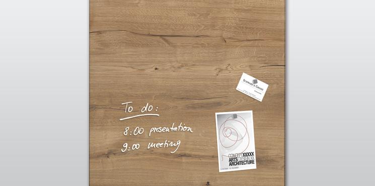 Glas-Magnettafeln Design Holz
